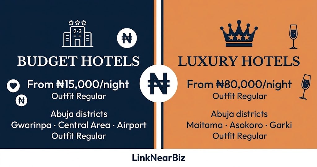 Hotel prices in Abuja Nigeria naira 2026 — budget vs luxury comparison guide