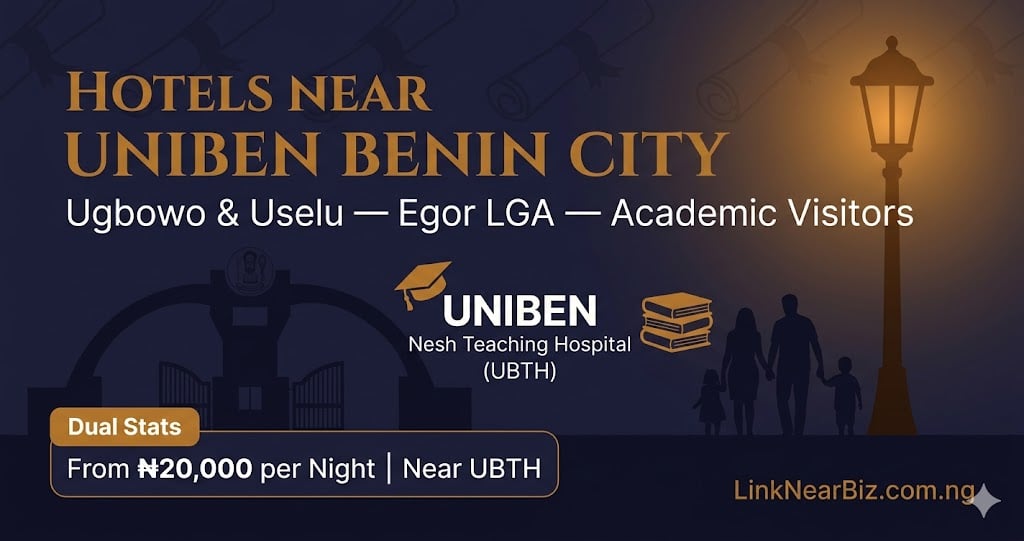 Hotels near UNIBEN Benin City — Ugbowo and Uselu accommodation for academic visitors