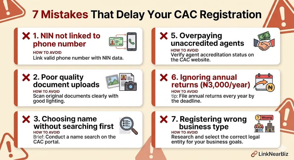 common mistakes business name registration nigeria cac 2026 NIN address errors