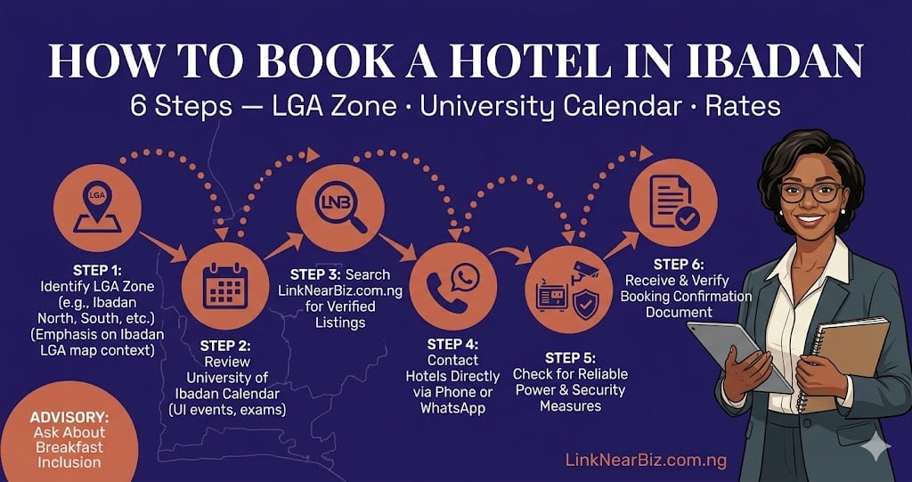 How to book a hotel in Ibadan Nigeria — 6 step guide with LGA area selection